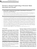 Cover page: Perinatal vs Genetic Programming of Serotonin States Associated with Anxiety