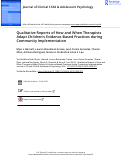 Cover page: Qualitative Reports of How and When Therapists Adapt Children’s Evidence-Based Practices during Community Implementation