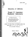 Cover page: STUDY OF PION-PION SCATTERING FROM THE REACTION n++p -&gt; n++n++n AT 1.25 AND 1.75 BeV/c