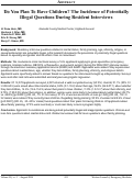 Cover page: Do You Plan to Have Children? The Incidence of Potentially Illegal Questions during Resident Interviews
