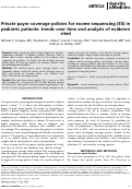 Cover page: Private payer coverage policies for exome sequencing (ES) in pediatric patients: trends over time and analysis of evidence cited