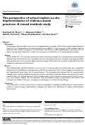 Cover page: The perspective of school leaders on the implementation of evidence-based practices: A mixed methods study.