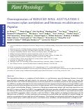 Cover page: Overexpression of REDUCED WALL ACETYLATION C increases xylan acetylation and biomass recalcitrance in Populus.