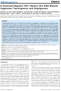 Cover page: A Dominant-Negative FGF1 Mutant (the R50E Mutant) Suppresses Tumorigenesis and Angiogenesis