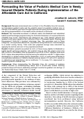 Cover page: Forecasting the Value of Podiatric Medical Care in Newly Insured Diabetic Patients During Implementation of the Affordable Care Act in California.