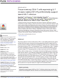 Cover page: Tissue memory CD4+ T cells expressing IL-7 receptor-alpha (CD127) preferentially support latent HIV-1 infection