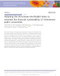 Cover page: Adopting the Hirschman–Herfindahl Index to estimate the financial sustainability of Vietnamese public universities