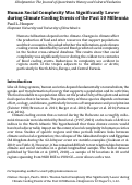 Cover page: Human social complexity was significantly lower during climate cooling events of the past 10 millennia