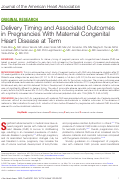 Cover page: Delivery Timing and Associated Outcomes in Pregnancies With Maternal Congenital Heart Disease at Term