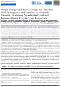 Cover page: Weight Changes and Adverse Pregnancy Outcomes With Dolutegravir- and Tenofovir Alafenamide Fumarate–Containing Antiretroviral Treatment Regimens During Pregnancy and Postpartum