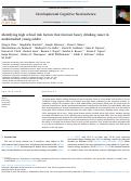 Cover page: Identifying high school risk factors that forecast heavy drinking onset in understudied young adults