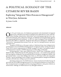 Cover page: A Political Ecology of the Citarum River Basin: Exploring "Integrated Water Resources Management" in West Java, Indonesia