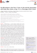 Cover page: Gut Microbiota in the First 2 Years of Life and the Association with Body Mass Index at Age 12 in a Norwegian Birth Cohort