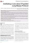 Cover page: Instituting a Low-dose CT-guided Lung Biopsy Protocol