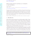 Cover page: Interacting particle systems as stochastic social dynamics