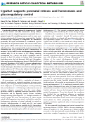 Cover page: Cyp26a1 supports postnatal retinoic acid homeostasis and glucoregulatory control