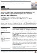 Cover page: Decreased ATM Protein Expression Is Substantiated with PTEN Loss in Defining Aggressive Phenotype of Prostate Cancer Associated with Lethal Disease