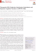 Cover page: Therapeutic IDOL Reduction Ameliorates Amyloidosis and Improves Cognitive Function in APP/PS1 Mice