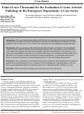 Cover page: Point-of-care Ultrasound for the Evaluation of Acute Arterial Pathology in the Emergency Department: A Case Series