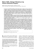 Cover page: Rate of FEV1 Change Following Lung Volume Reduction Surgery