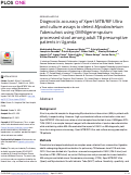 Cover page: Diagnostic accuracy of Xpert MTB/RIF Ultra and culture assays to detect Mycobacterium Tuberculosis using OMNIgene-sputum processed stool among adult TB presumptive patients in Uganda