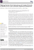 Cover page: Applying Protein–Protein Interactions and Complex Networks to Identify Novel Genes in Retinitis Pigmentosa Pathogenesis