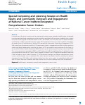 Cover page: Special Convening and Listening Session on Health Equity and Community Outreach and Engagement at National Cancer Institute-Designated Comprehensive Cancer Centers