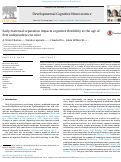 Cover page: Early maternal separation impacts cognitive flexibility at the age of first independence in mice