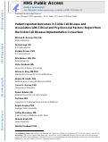 Cover page: Patient‐reported outcomes in sickle cell disease and association with clinical and psychosocial factors: Report from the sickle cell disease implementation consortium