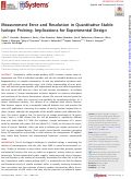 Cover page: Measurement Error and Resolution in Quantitative Stable Isotope Probing: Implications for Experimental Design