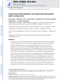 Cover page: Frontal and striatal alterations associated with psychopathic traits in adolescents