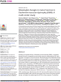 Cover page: Meaningful changes in motor function in Duchenne muscular dystrophy (DMD): A multi-center study.