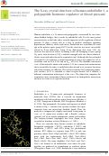 Cover page: The X-ray crystal structure of human endothelin 1, a polypeptide hormone regulator of blood pressure.