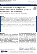 Cover page: An observational study of pediatric healthcare burden in Angelman syndrome: results from a real-world study