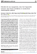 Cover page: Elevated de novo lipogenesis, slow liver triglyceride turnover, and clinical correlations in nonalcoholic steatohepatitis patients