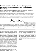 Cover page: Enantioselective Synthesis of a Cyclopropane Derivative of Spliceostatin A and Evaluation of Bioactivity