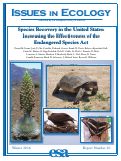 Cover page: Species recovery in the united states: Increasing the effectiveness of the endangered species act