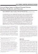 Cover page: Cervical Spine Injury in Burned Trauma Patients: Incidence, Predictors, and Outcomes