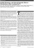 Cover page: Insulin Resistance and Altered Systemic Glucose Metabolism in Mice Lacking Nur77