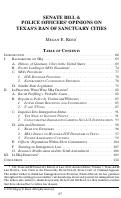 Cover page: Senate Bill 4: Police Officers' Opinions on Texas' Ban of Sanctuary Cities