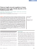 Cover page: Telomere length set point regulation in human pluripotent stem cells critically depends on the shelterin protein TPP1