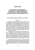 Cover page: The Right to Freedom of Association in the Workplace: Australia's Compliance with International Human Rights Law