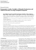 Cover page: Preoperative cardiac variables of diastolic dysfunction and clinical outcomes in lung transplant recipients.