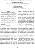 Cover page: Examining the role of inhibitory control in bilingual language switching