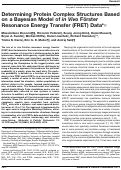 Cover page: Determining Protein Complex Structures Based on a Bayesian Model of in Vivo Förster Resonance Energy Transfer (FRET) Data*