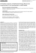 Cover page: Air Quality Impacts of Distributed Energy Resources Implemented in the Northeastern United States