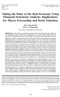 Cover page: Taking the Pulse of the Real Economy Using Financial Statement Analysis: Implications for Macro Forecasting and Stock Valuation