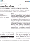 Cover page: Cluttering in the Speech of Young Men With Fragile X Syndrome.