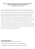 Cover page: Blame Avoidance and Policy Stability in Developing Democracies: The Politics of Public Security in Buenos Aires