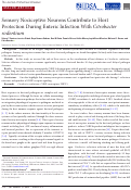 Cover page: Sensory Nociceptive Neurons Contribute to Host Protection During Enteric Infection With Citrobacter rodentium